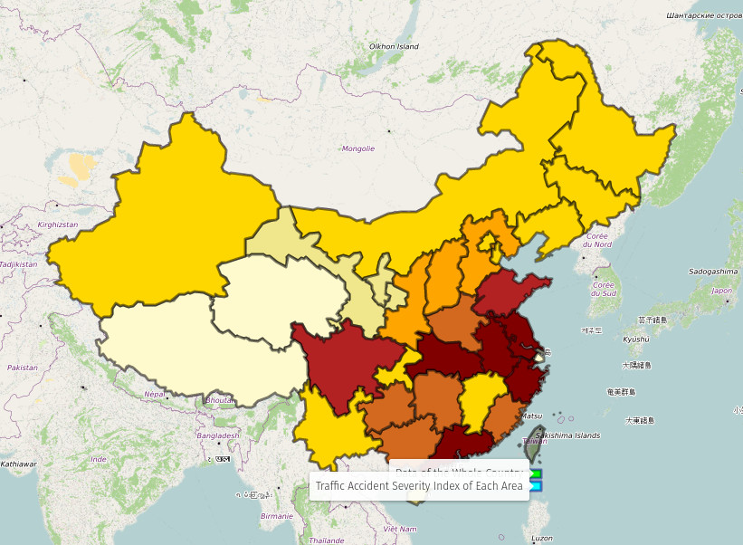 Traffic accidents map preview